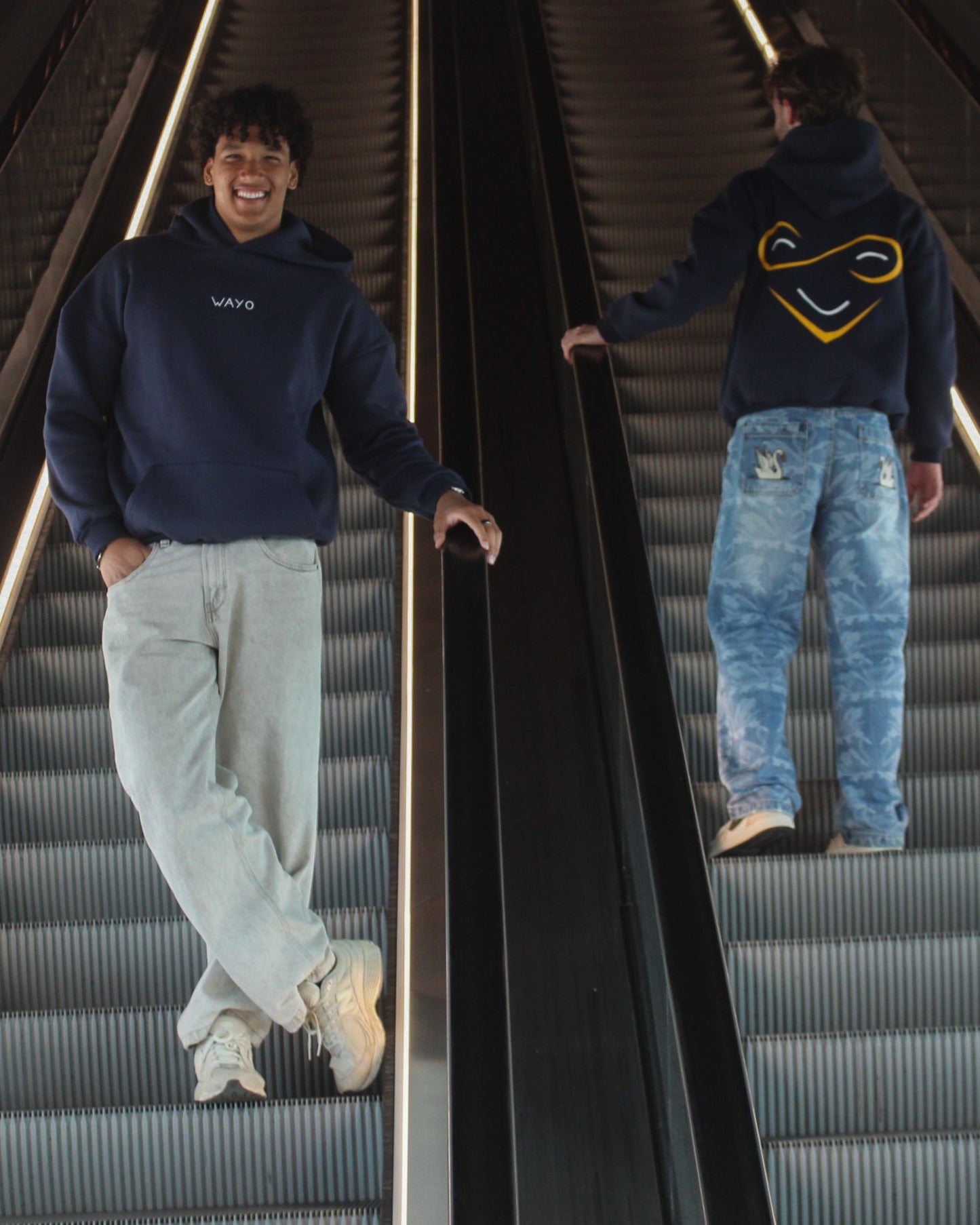 Wayo Smiley Hoodie – Navy