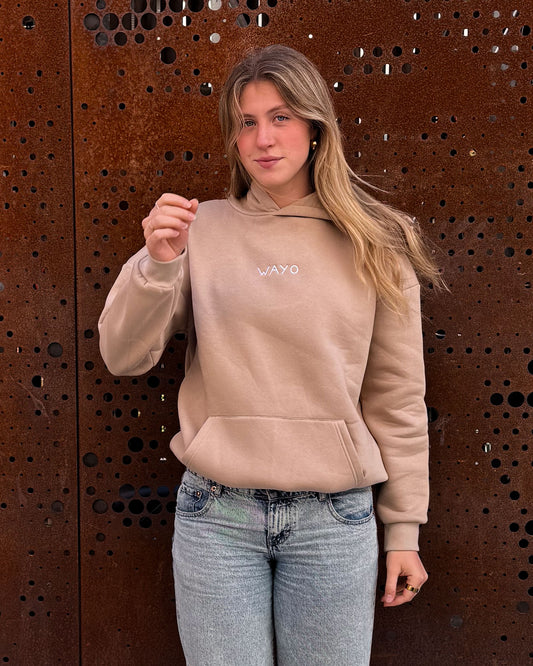 Wayo Smiley Hoodie – Beige